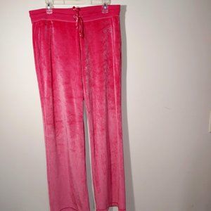 BCBGMaxAzria Y2K Velour Sweatpants Track Size XL Hot Pink